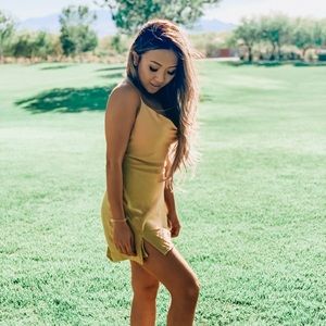 Yellow mini dress